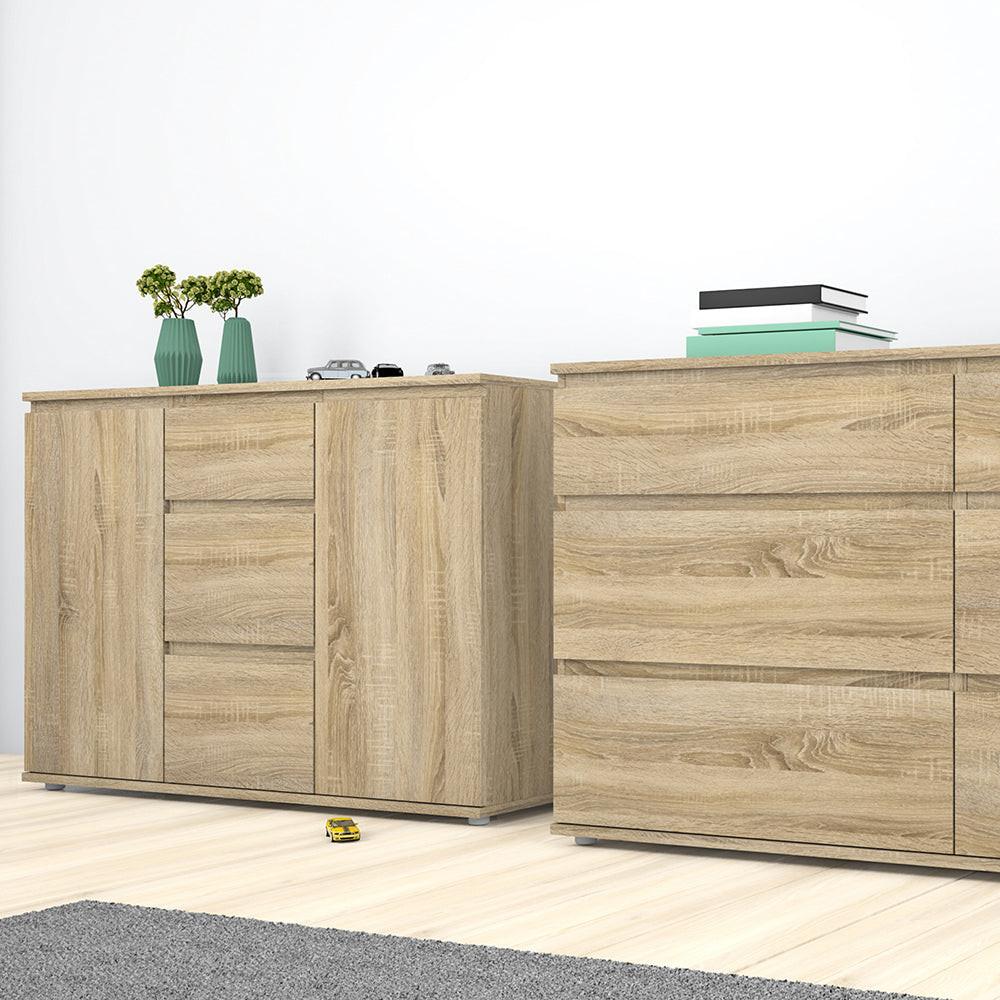 Nova Sideboard 3 Drawers 2 Doors in Oak - image 3