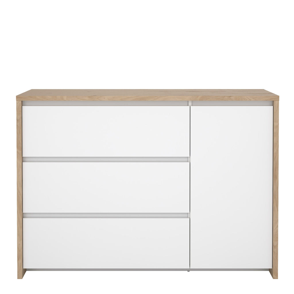 Next Sideboard with 1 door and 3 drawers Jackson Hickory White high gloss - image 2