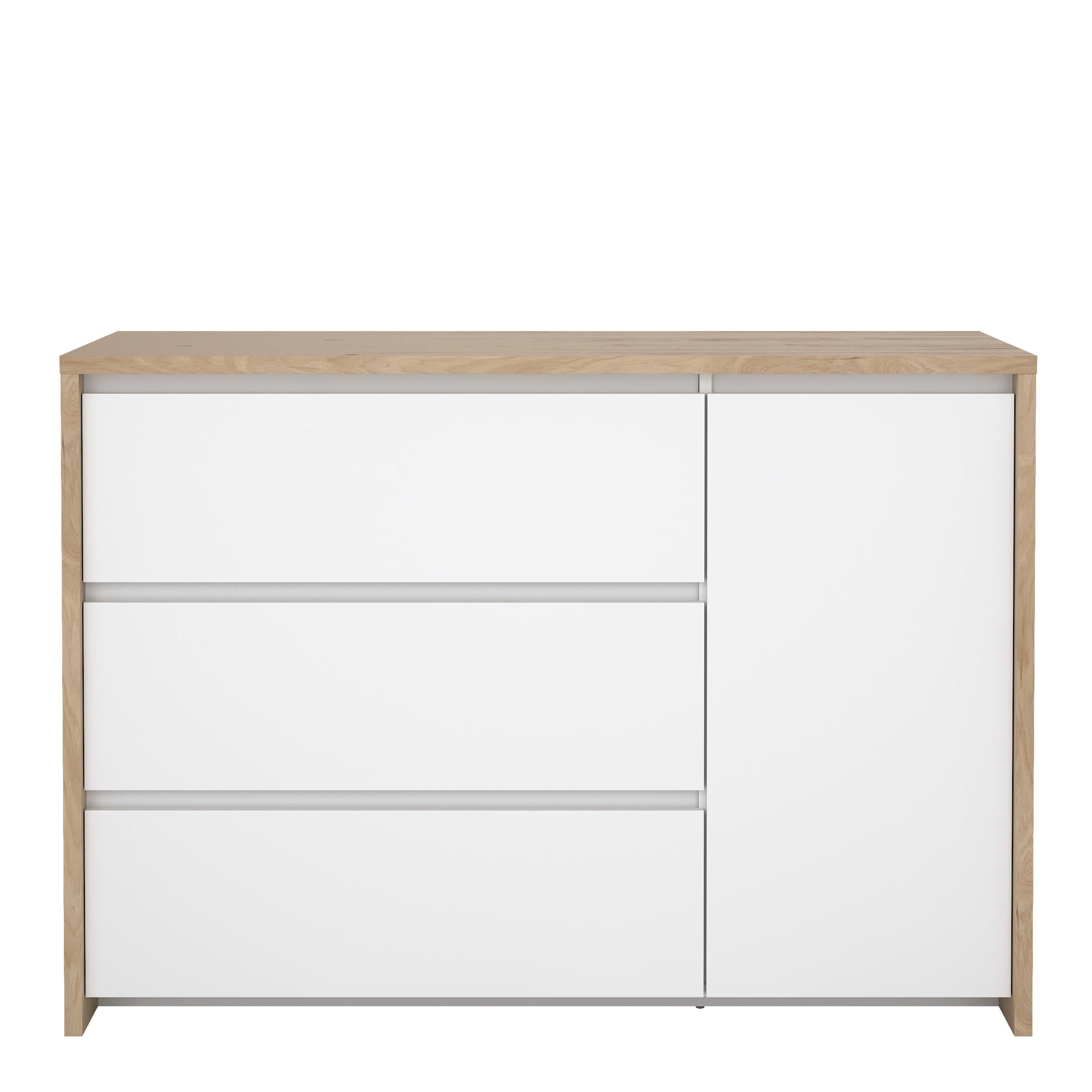 Next Sideboard with 1 door and 3 drawers Jackson Hickory White high gloss - image 2