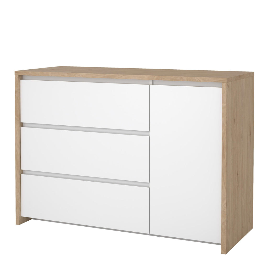 Next Sideboard with 1 door and 3 drawers Jackson Hickory White high gloss - image 3