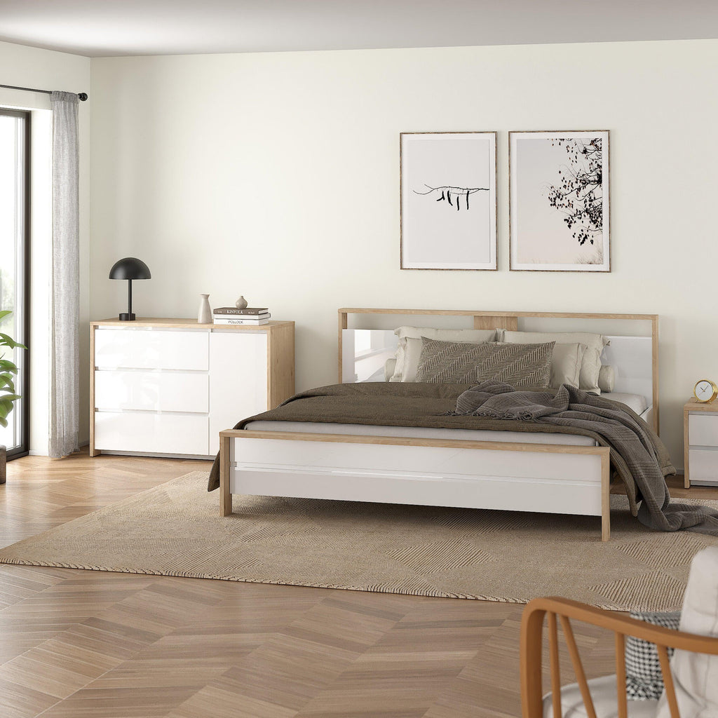 Next Sideboard with 1 door and 3 drawers Jackson Hickory White high gloss - image 6