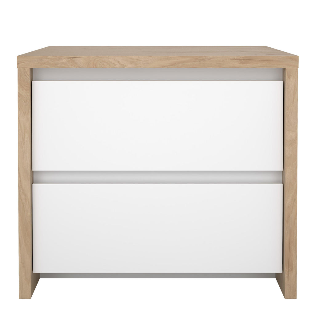 Next Nightstand 2 drawers Jackson Hickory White high gloss - image 2