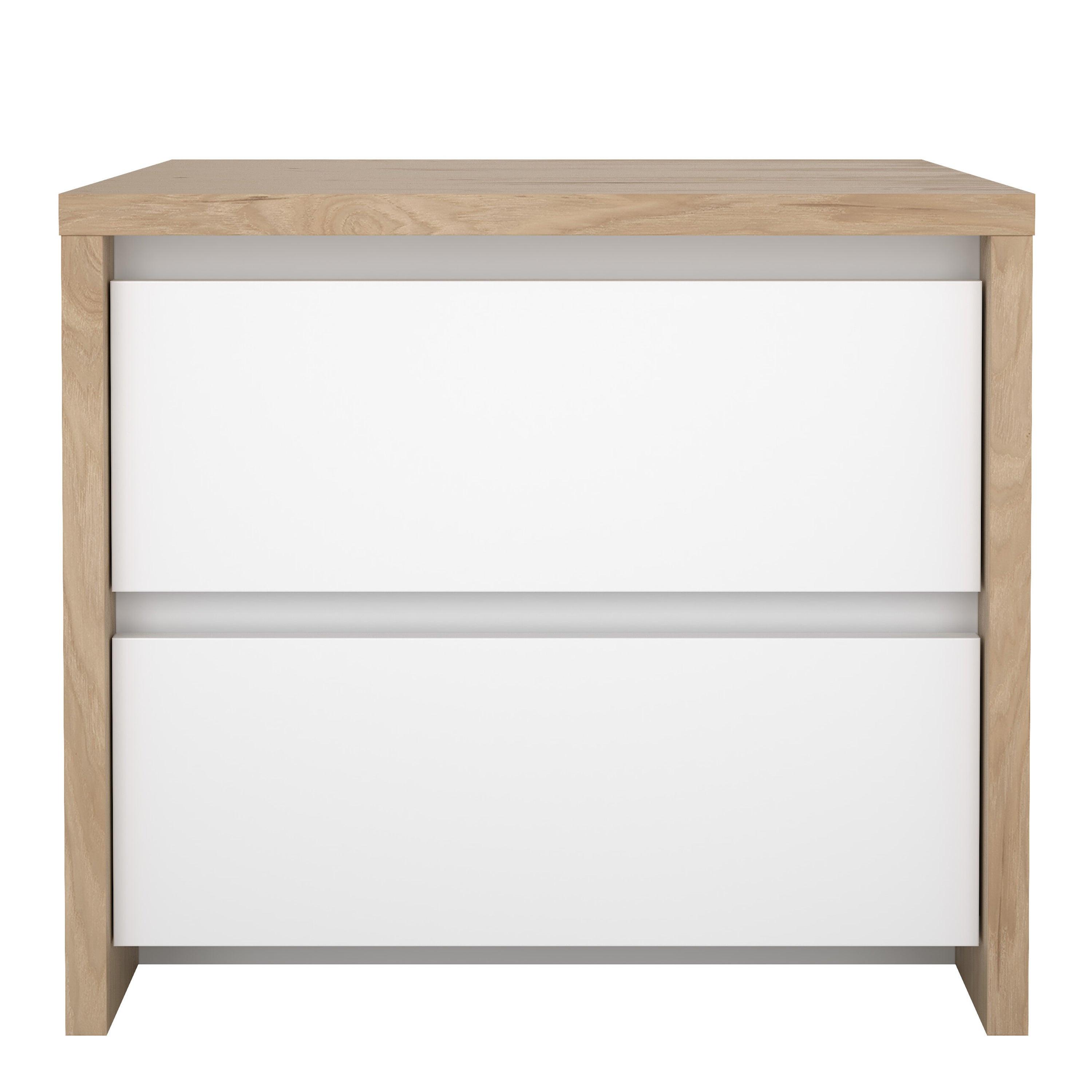 Next Nightstand 2 drawers Jackson Hickory White high gloss - image 2