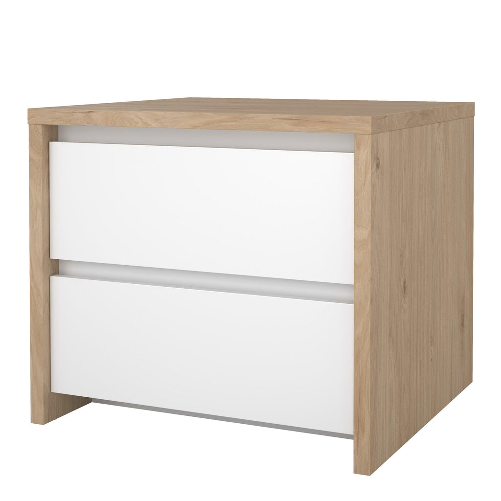 Next Nightstand 2 drawers Jackson Hickory White high gloss - image 3