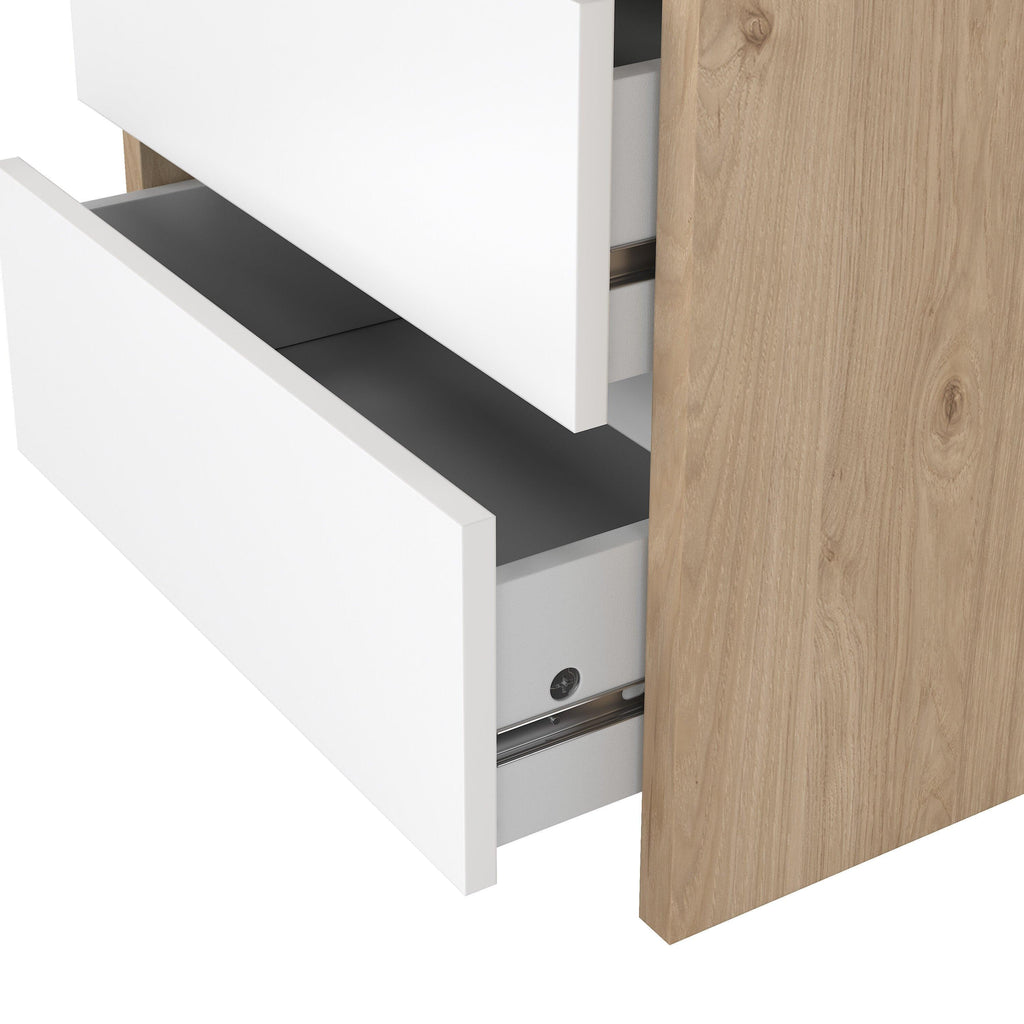Next Nightstand 2 drawers Jackson Hickory White high gloss - image 9