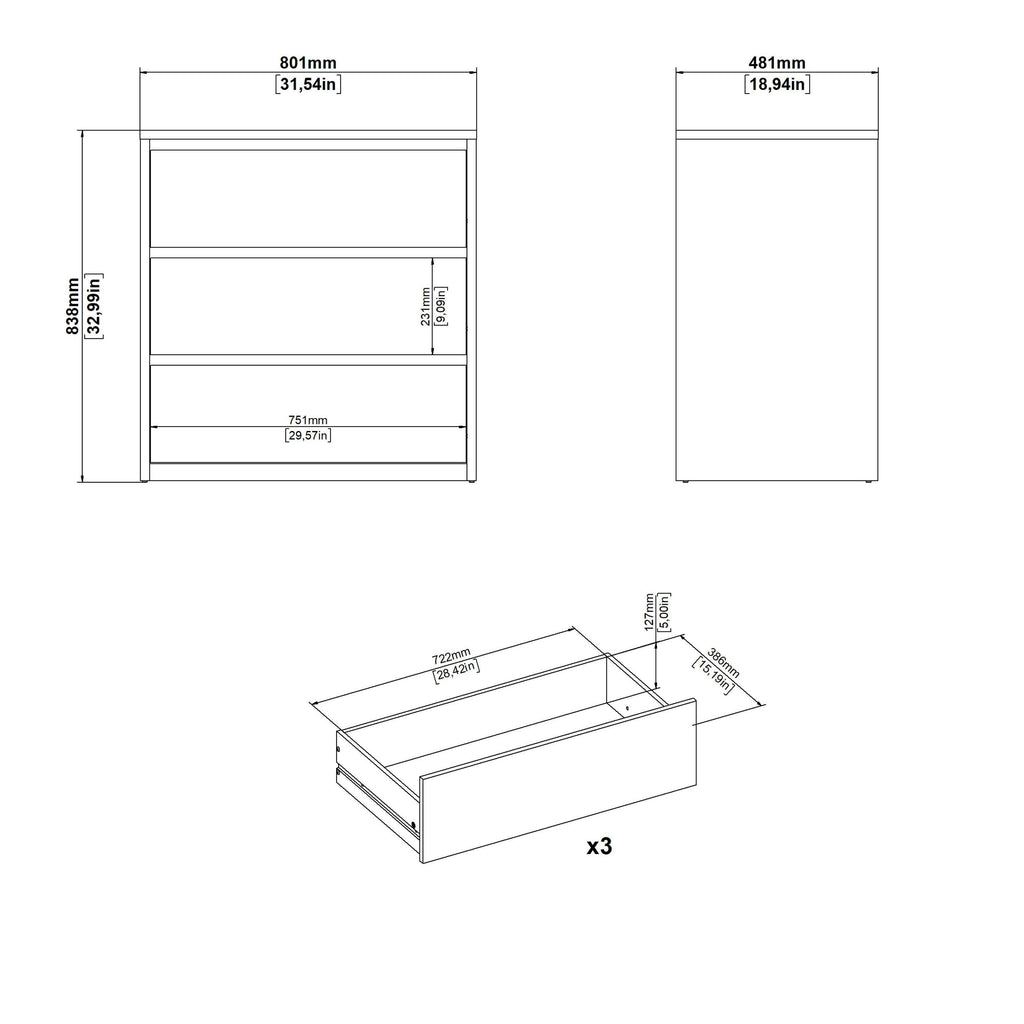 Next Chest 3 drawers White - image 10