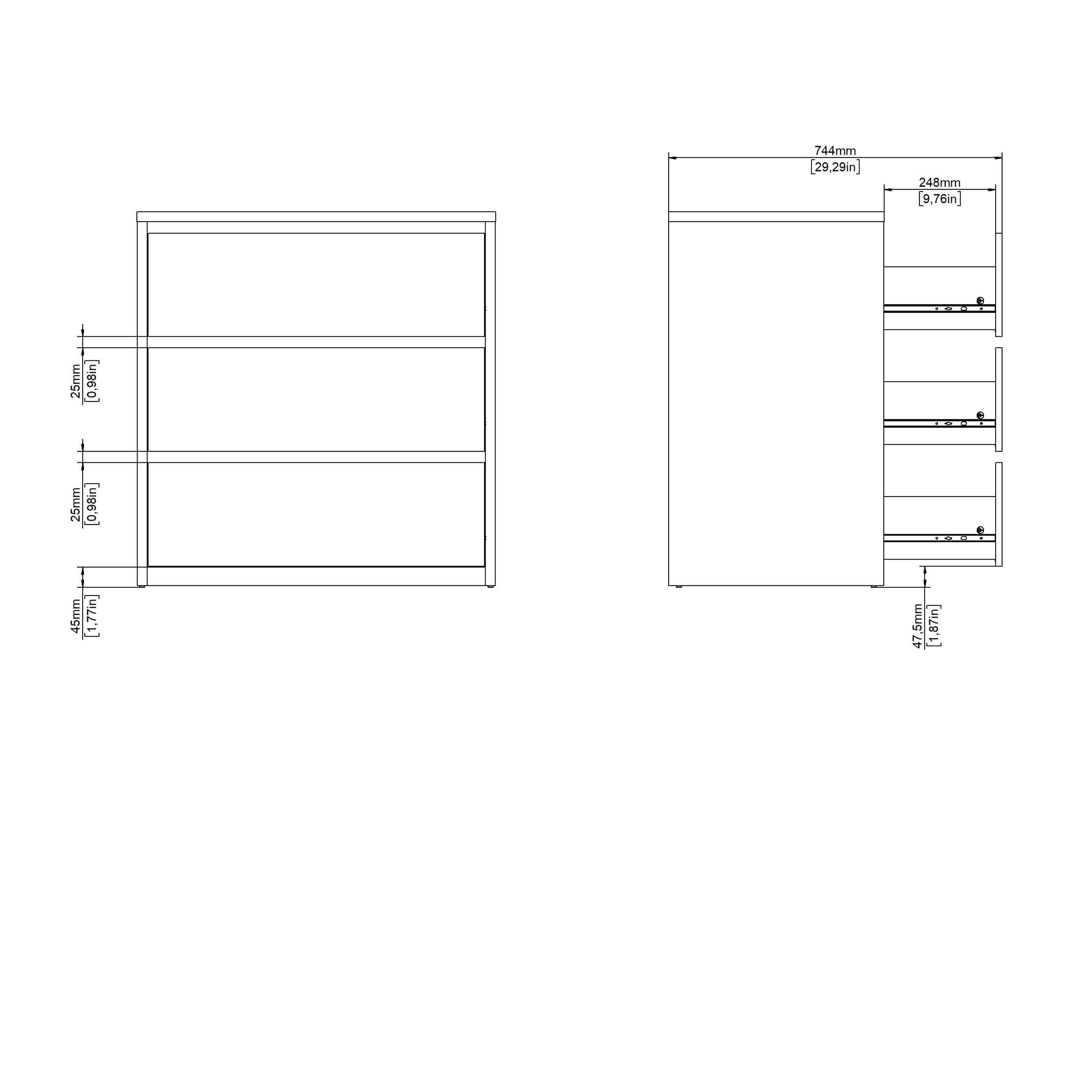 Next Chest 3 drawers Jackson Hickory White high gloss - image 11