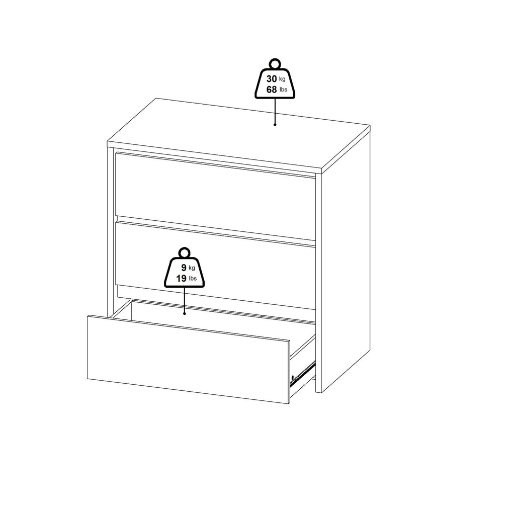 Next Chest 3 drawers Jackson Hickory White high gloss - image 12