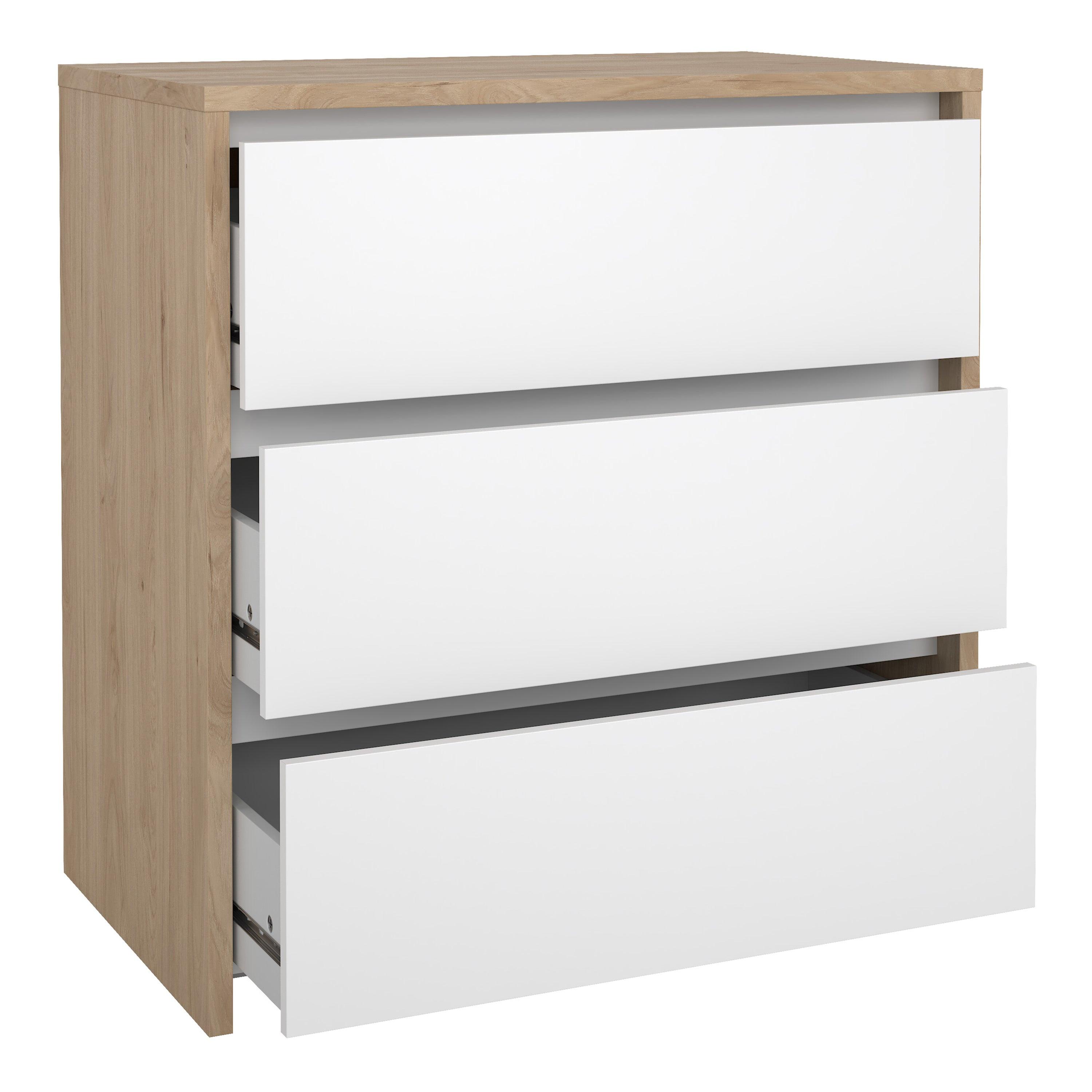 Next Chest 3 drawers Jackson Hickory White high gloss - image 5