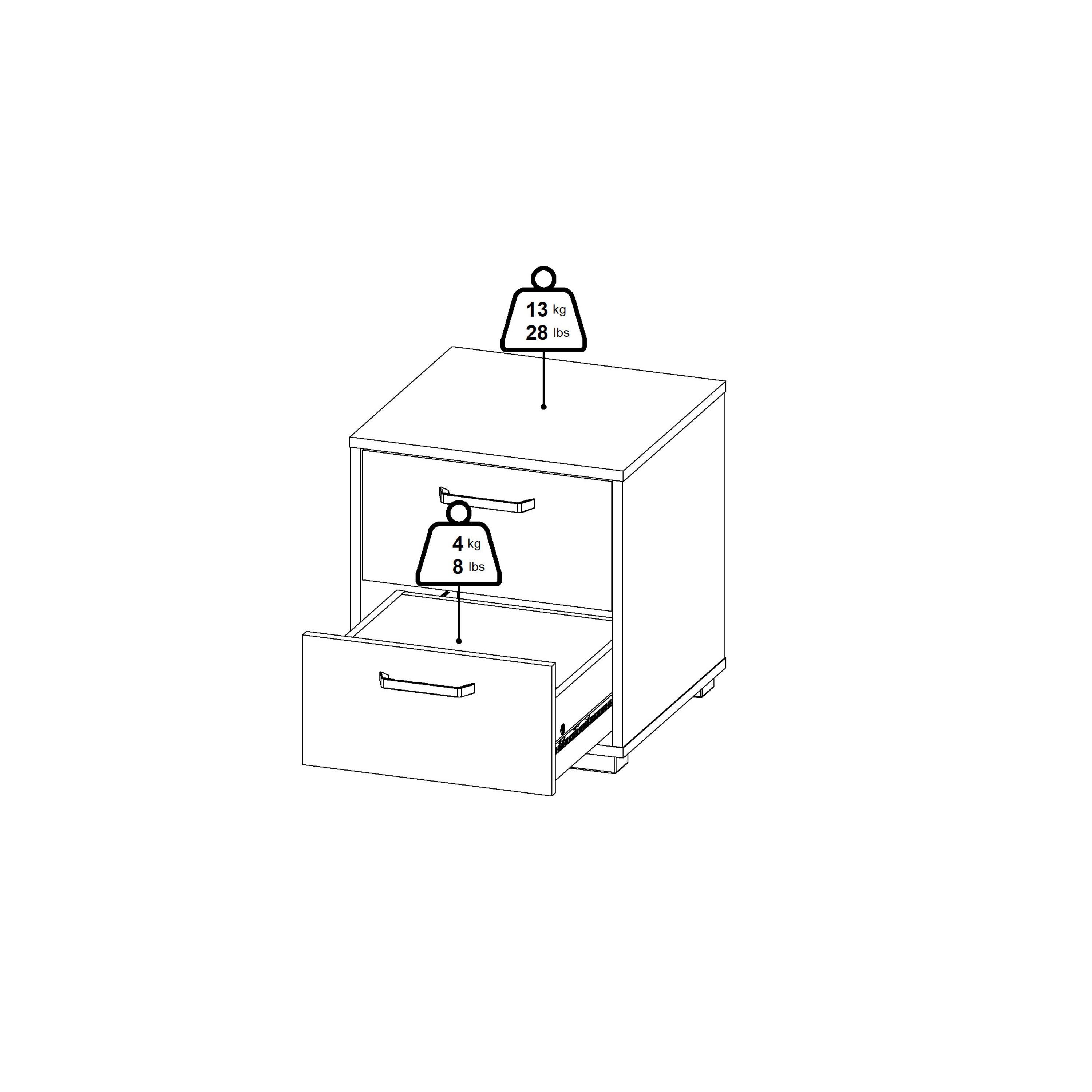 Sofia Nightstand 2 drawers White - image 16