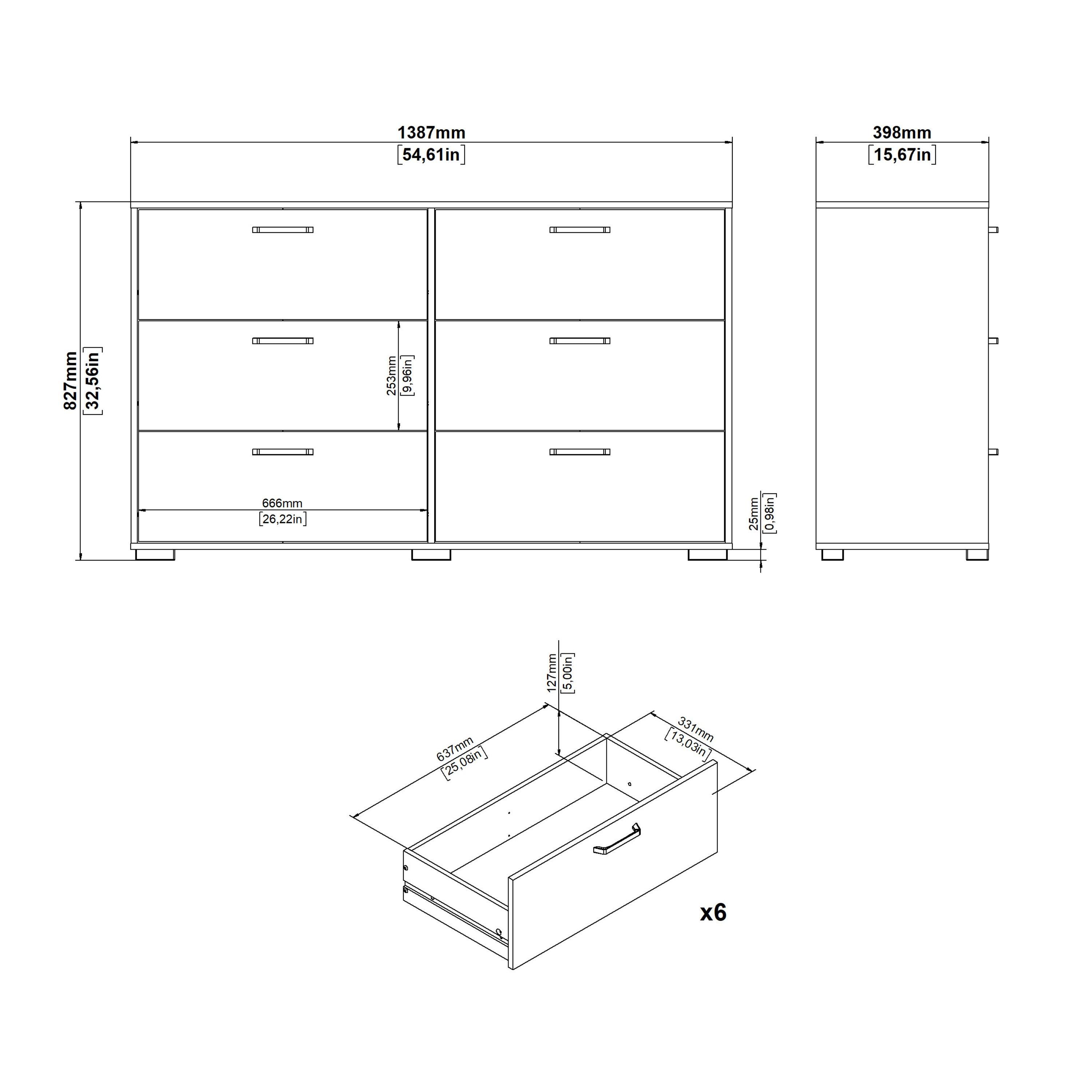 Sofia Double dresser 6 drawers White - image 15