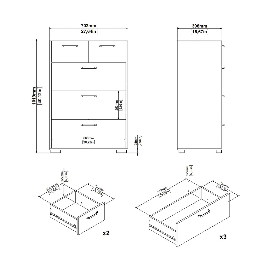 Sofia Chest 3 + 2 drawers Jackson Hickory - image 14