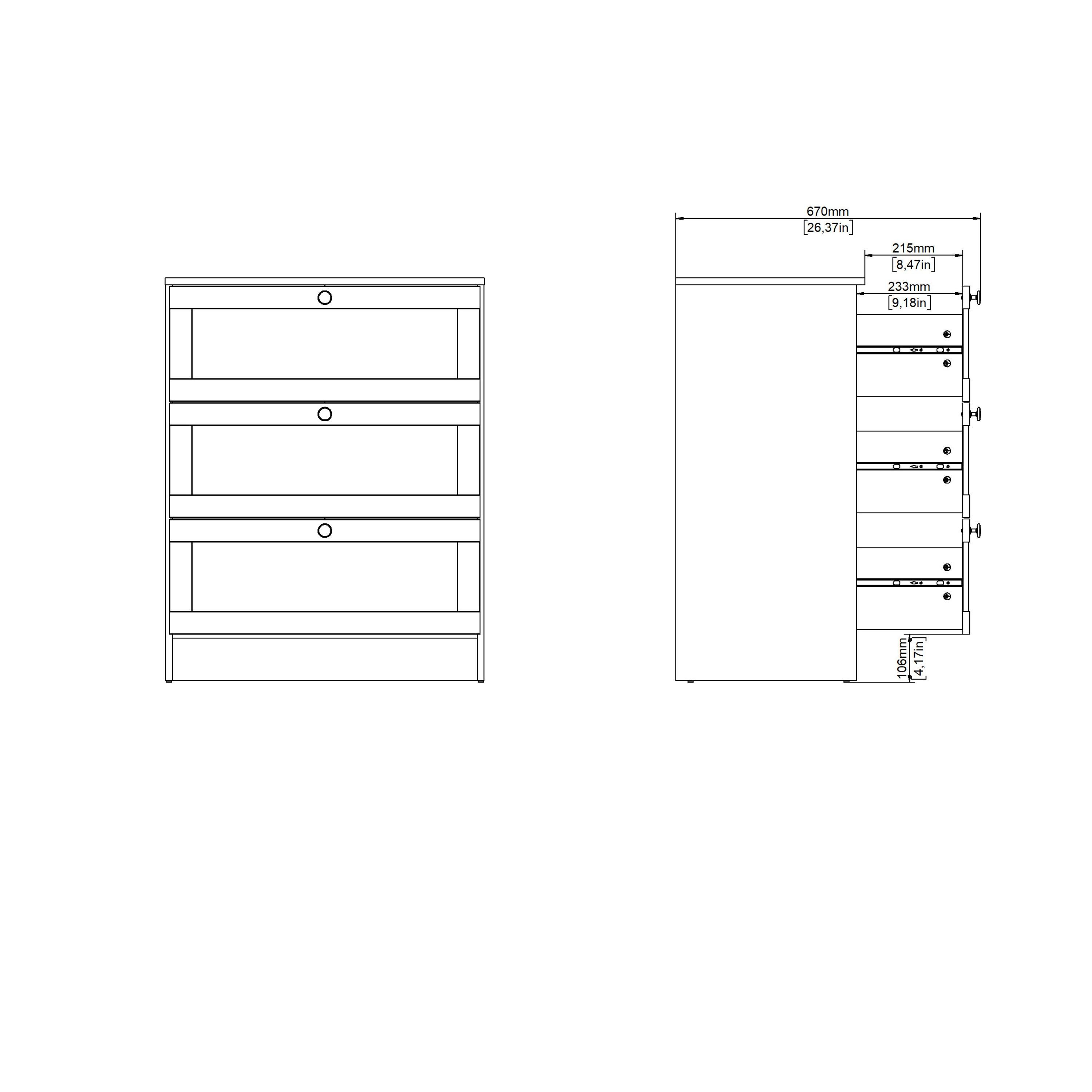 Brande Chest with 3 Frame Drawers in White - image 11