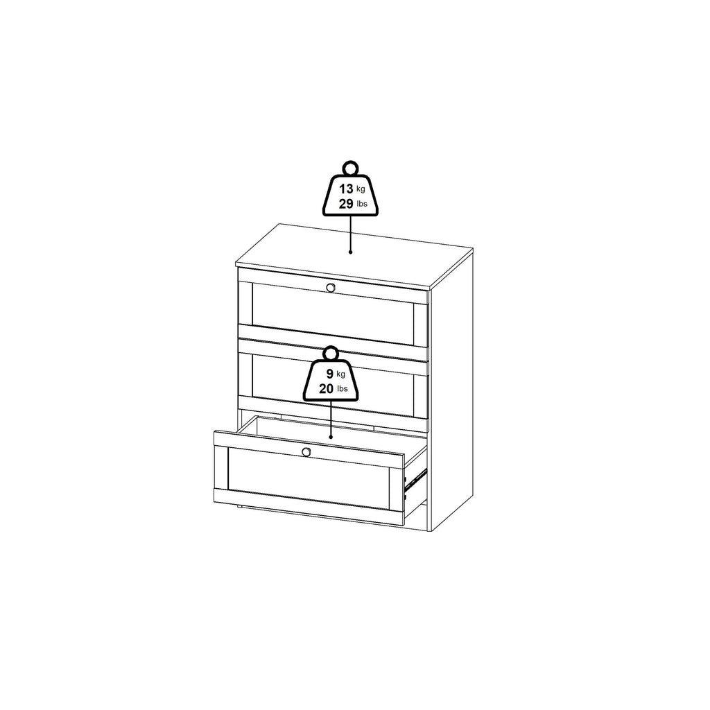 Brande Chest with 3 Frame Drawers in White - image 12