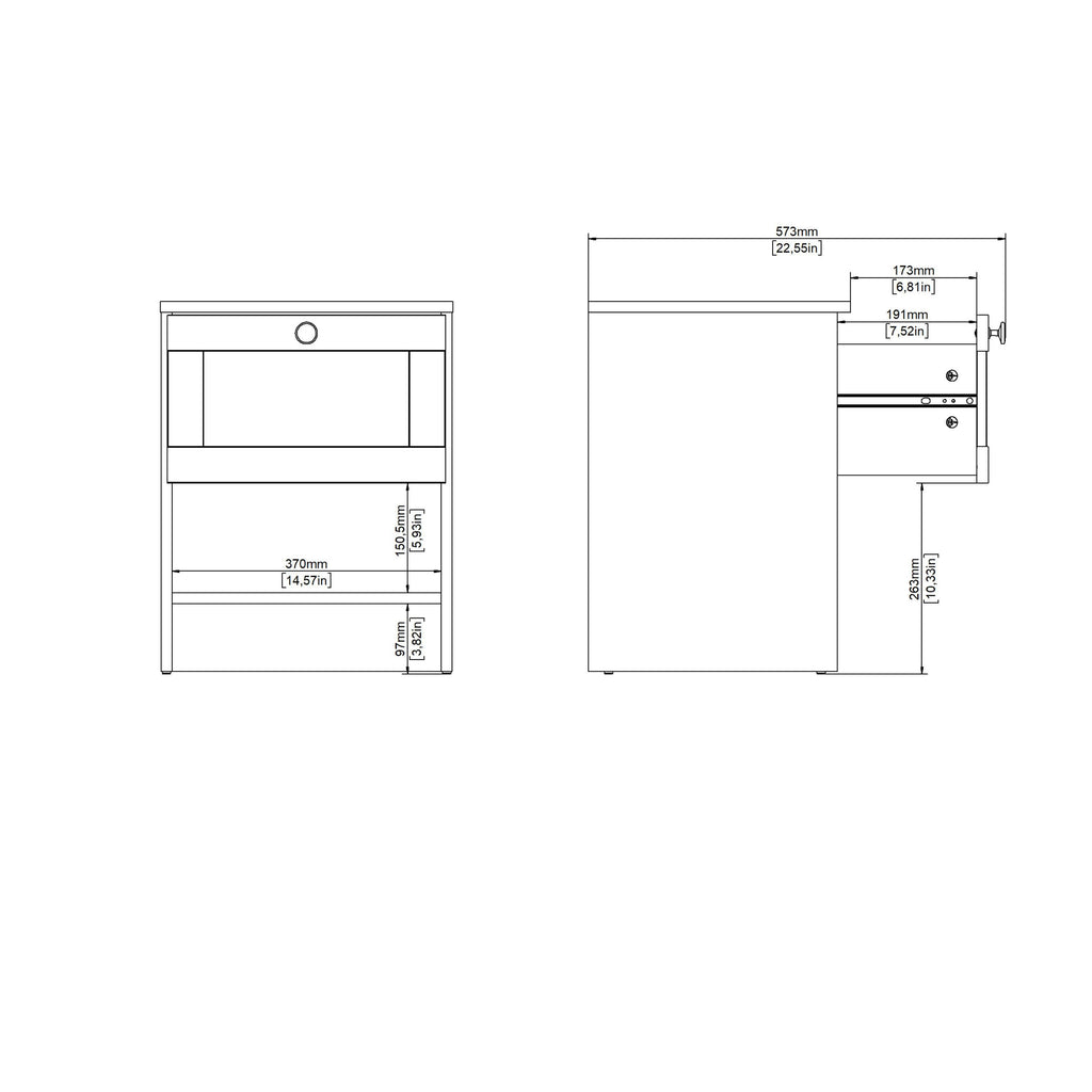 Brande Nightstand with1 Frame Drawer in White - image 11