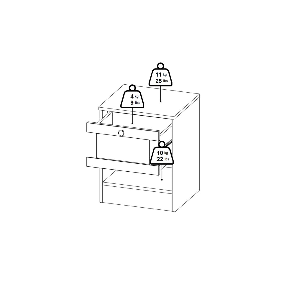 Brande Nightstand with1 Frame Drawer in White - image 12