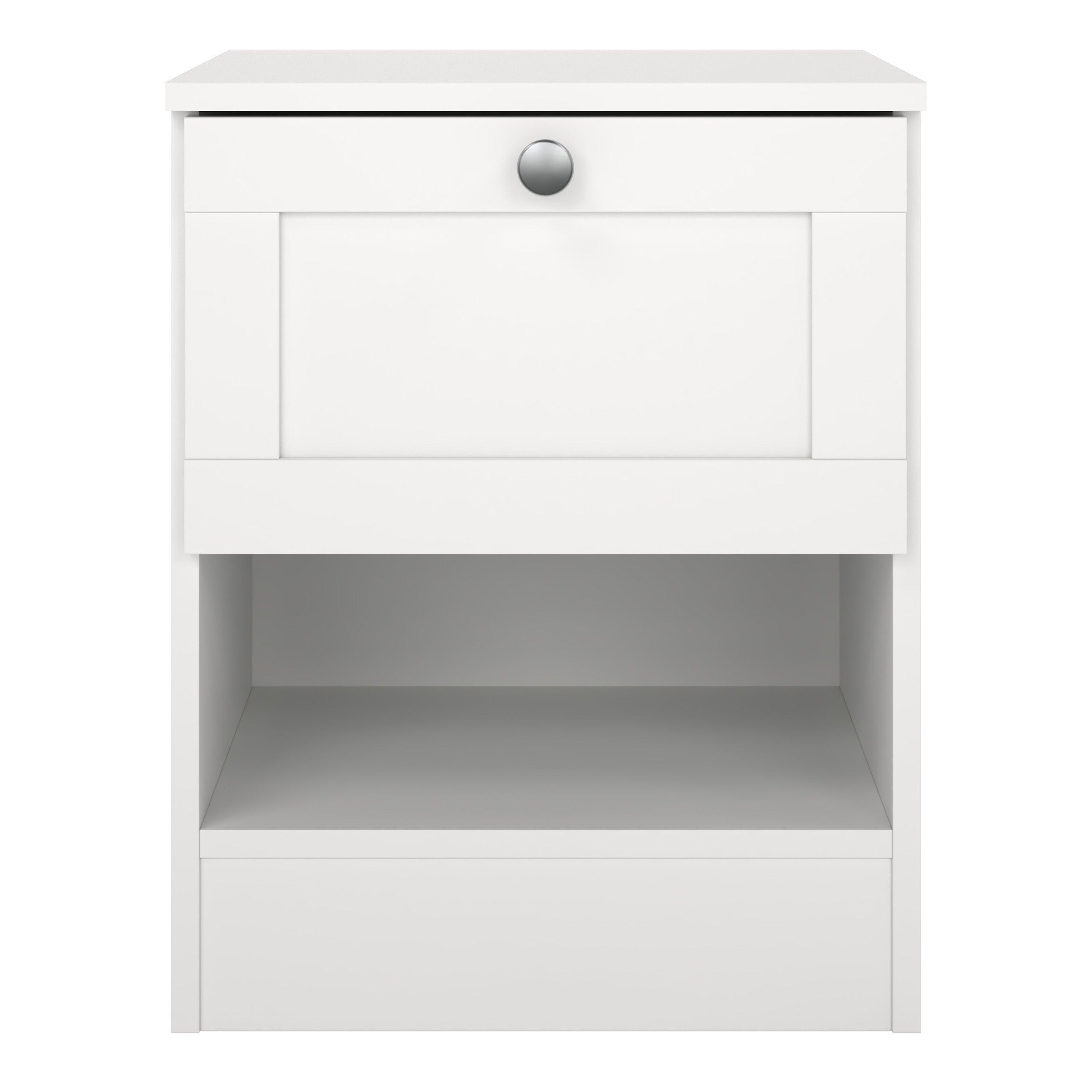 Brande Nightstand with1 Frame Drawer in White - image 2