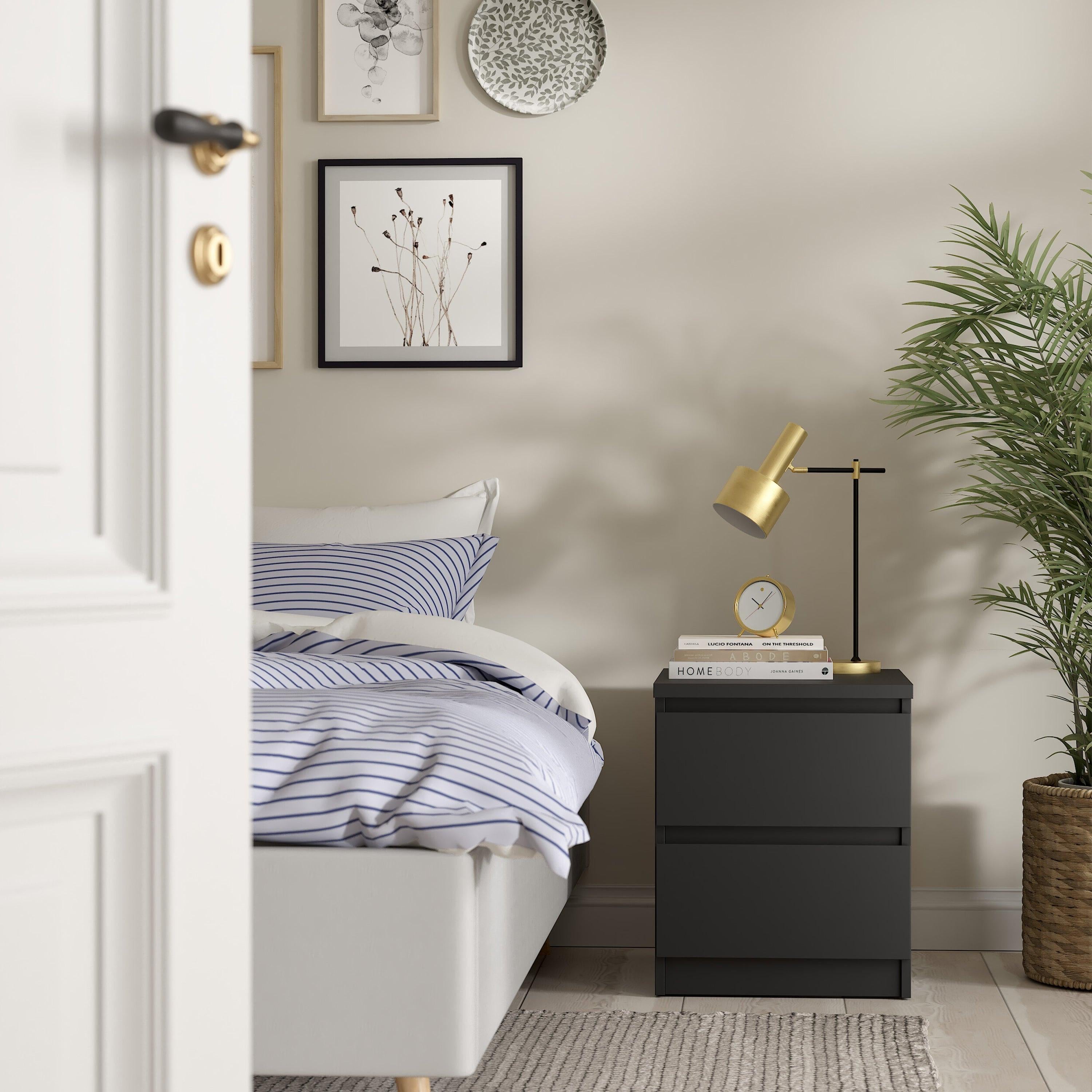 Naia Bedside 2 drawers in Matt Black - image 5