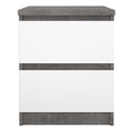 Naia Bedside 2 drawers in Concrete/White high gloss - image 2