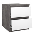 Naia Bedside 2 drawers in Concrete/White high gloss - image 4