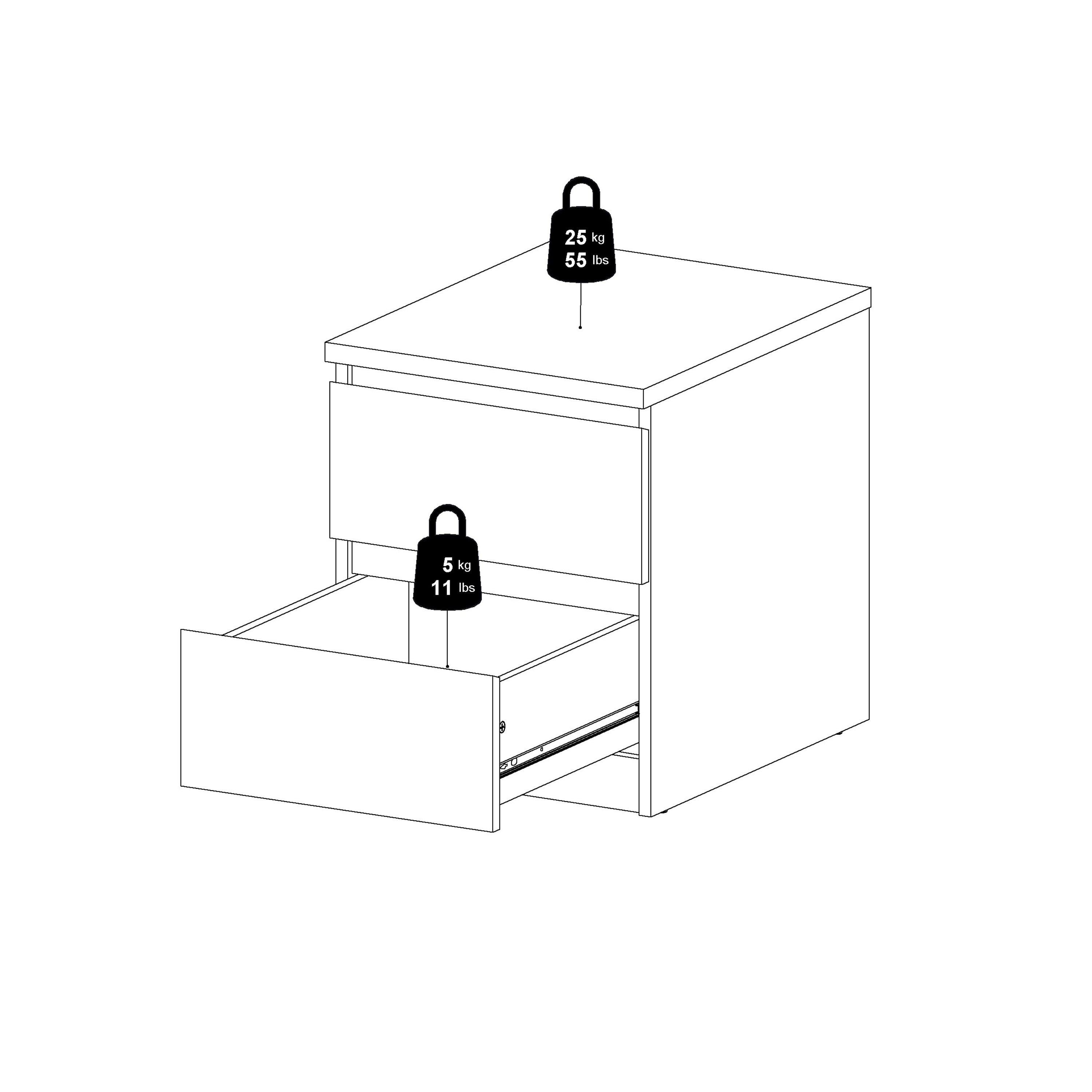 Naia Bedside 2 drawers in Jackson Hickory - image 11