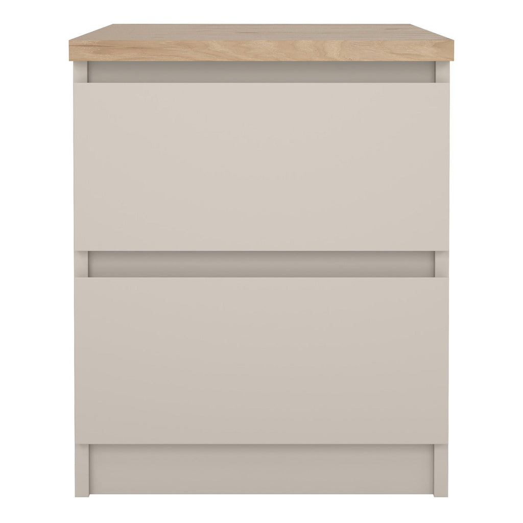 Naia Bedside 2 drawers in Cashmere Jackson Hickory - image 2