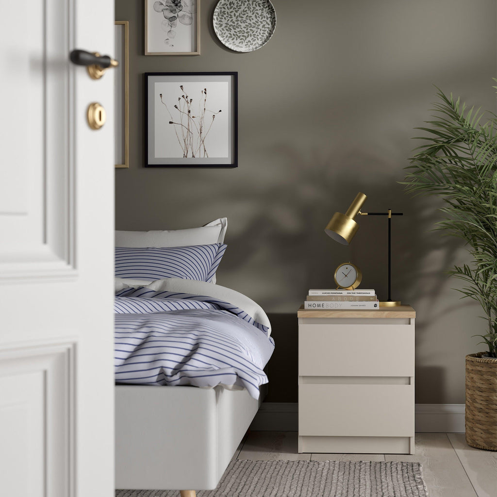 Naia Bedside 2 drawers in Cashmere Jackson Hickory - image 5