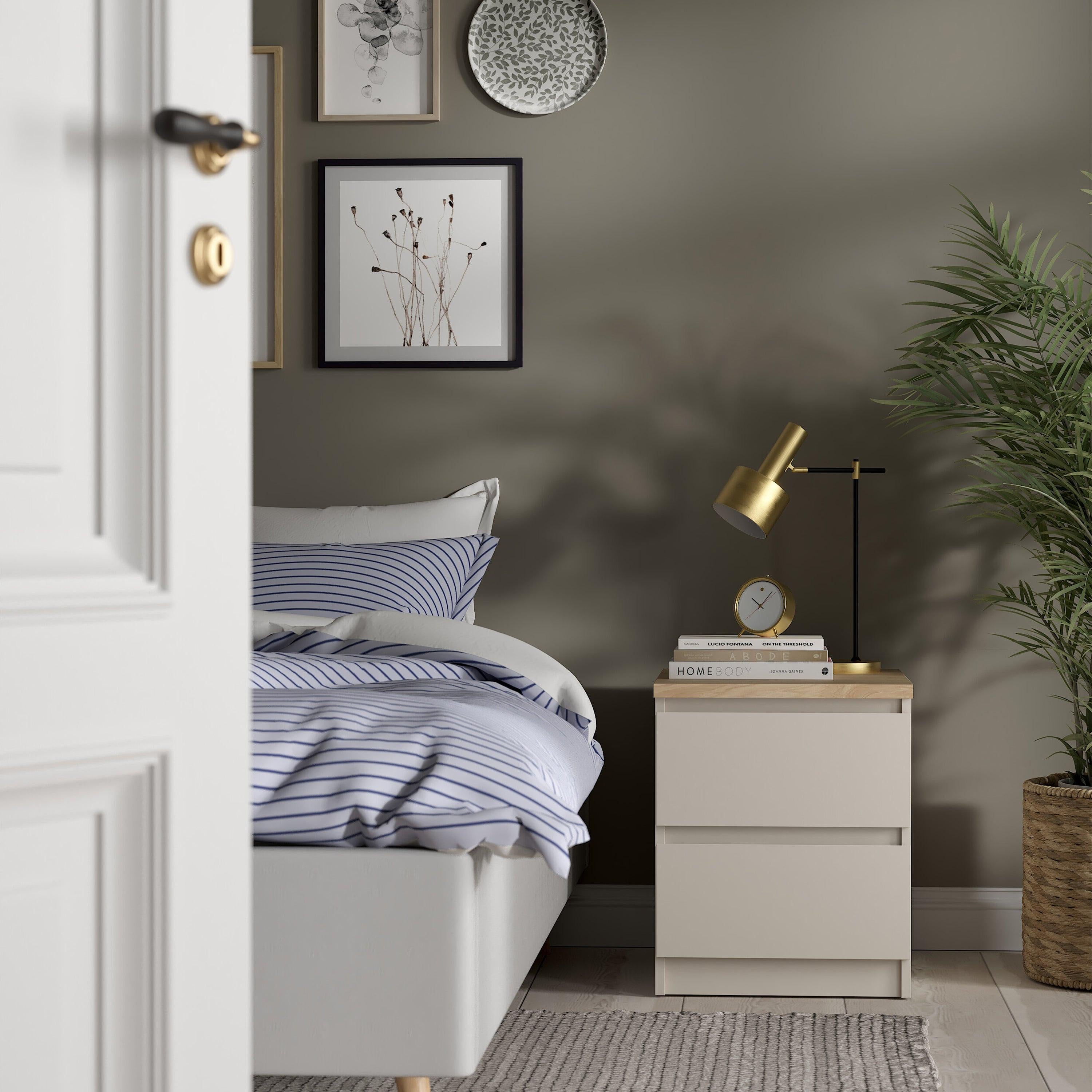 Naia Bedside 2 drawers in Cashmere Jackson Hickory - image 5