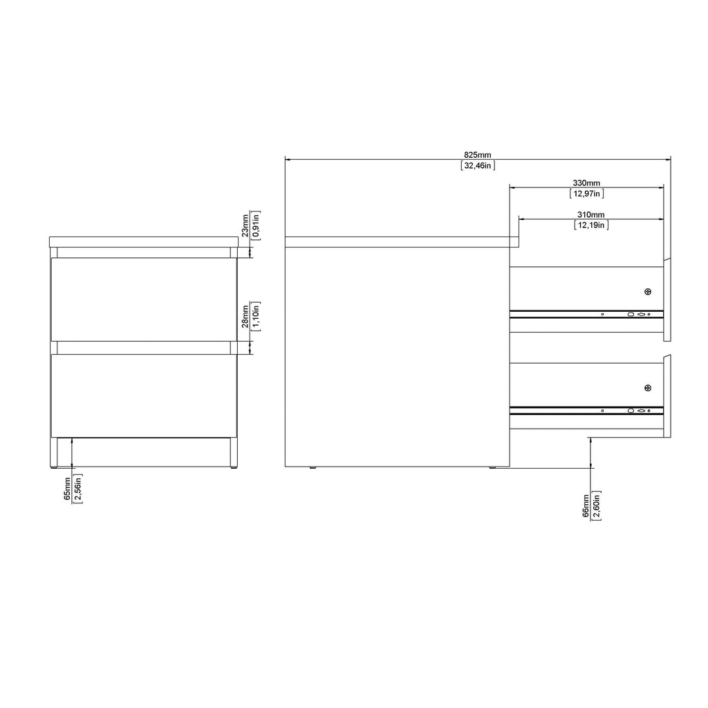 Naia Bedside 2 drawers in Cashmere Jackson Hickory - image 9