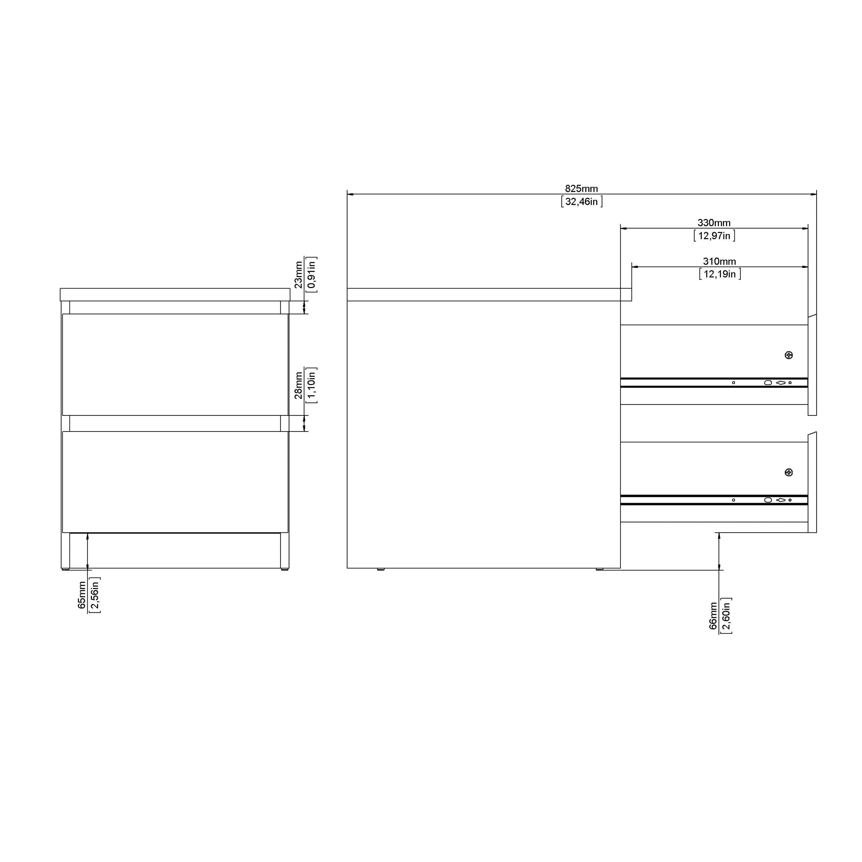 Naia Bedside 2 drawers in Cashmere Jackson Hickory - image 9