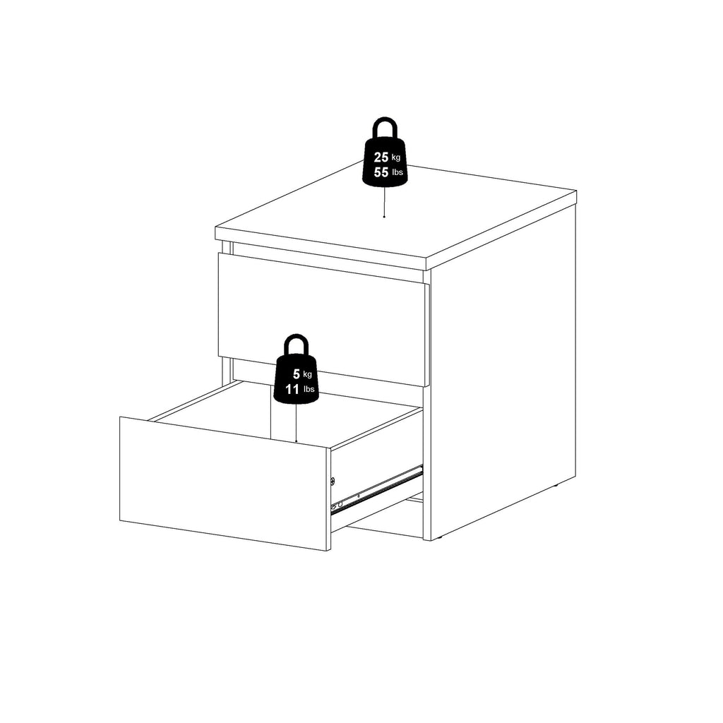 Naia Bedside 2 drawers in White high gloss - image 10