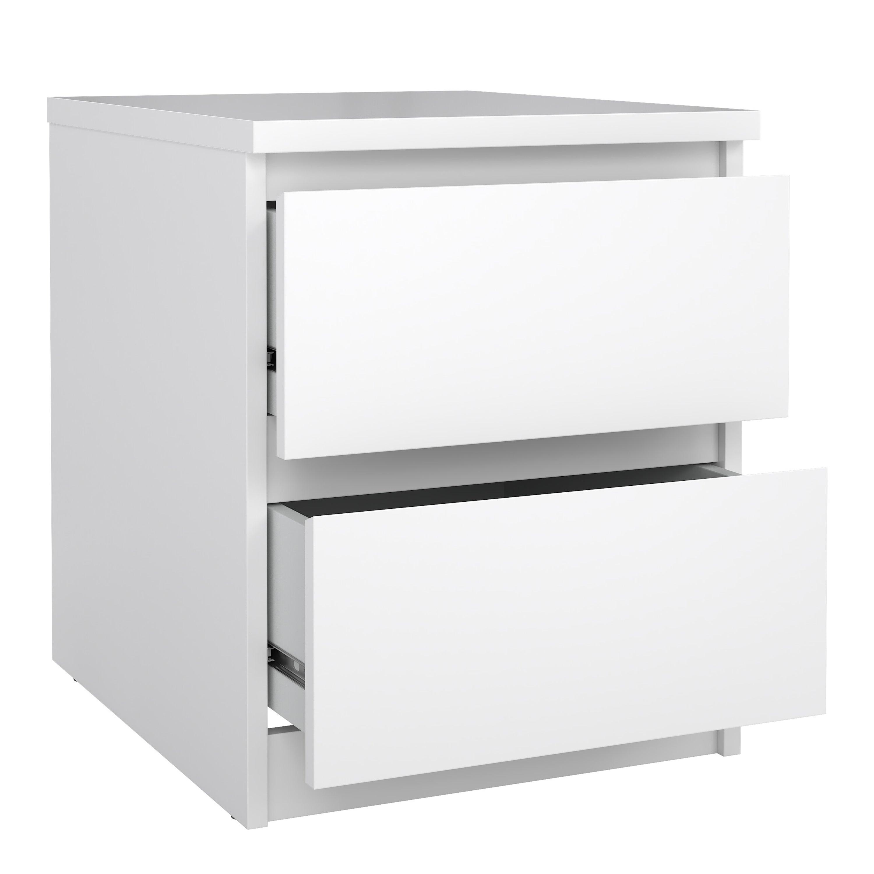 Naia Bedside 2 drawers in White high gloss - image 4