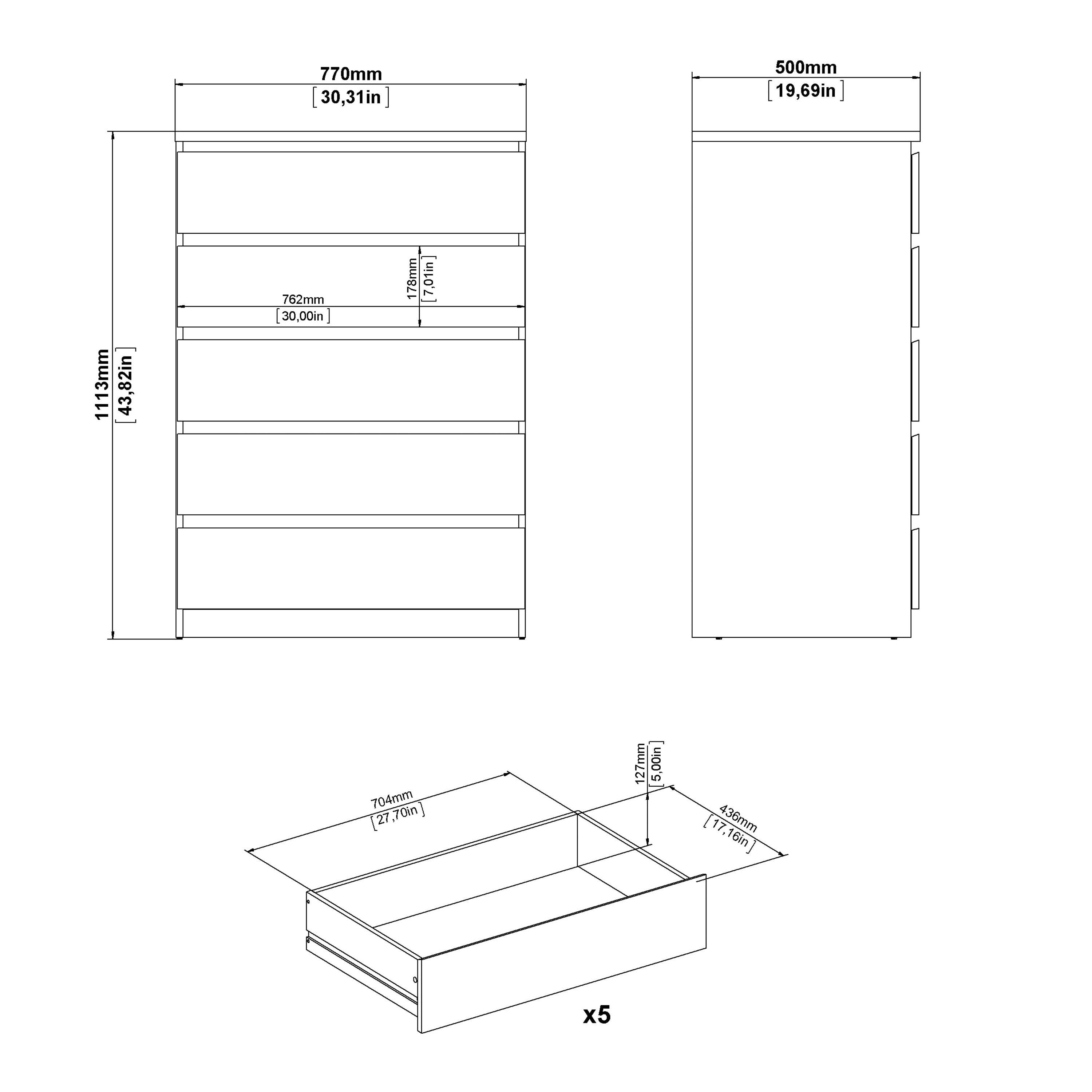 Naia Chest of 5 drawers in Cashmere Jackson Hickory - image 8