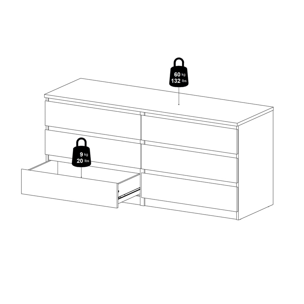 Naia Wide Chest of 6 Drawers (3+3) in Cashmere Jackson Hickory - image 10