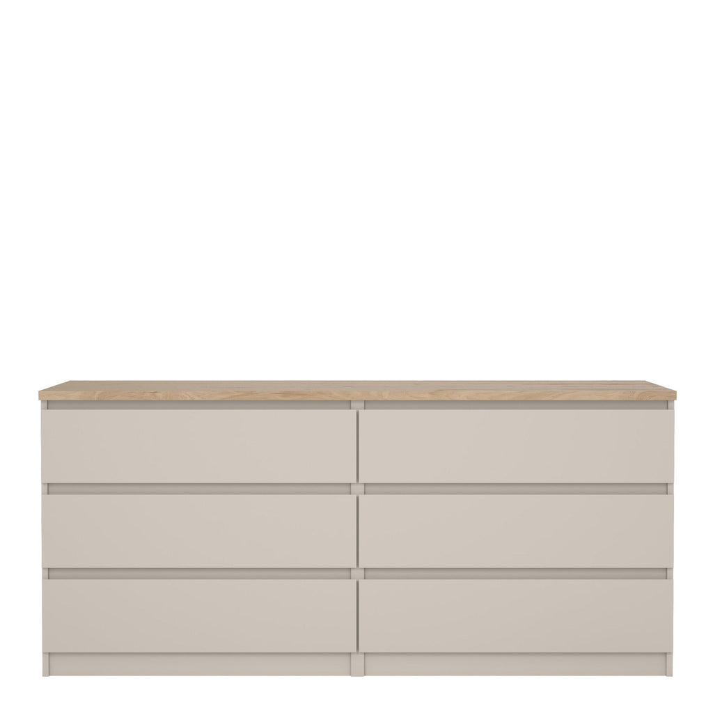 Naia Wide Chest of 6 Drawers (3+3) in Cashmere Jackson Hickory - image 2