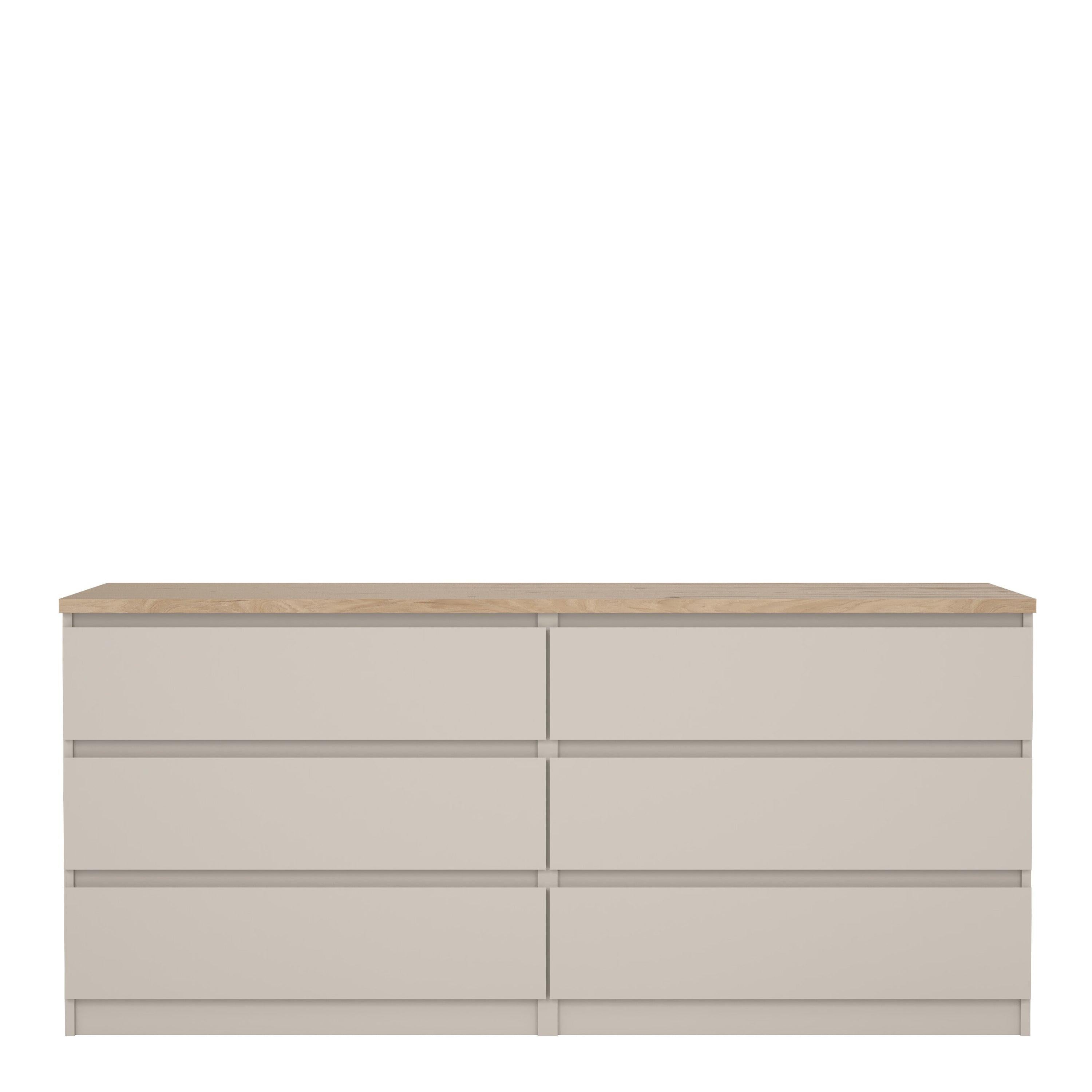 Naia Wide Chest of 6 Drawers (3+3) in Cashmere Jackson Hickory - image 2