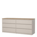 Naia Wide Chest of 6 Drawers (3+3) in Cashmere Jackson Hickory - image 3