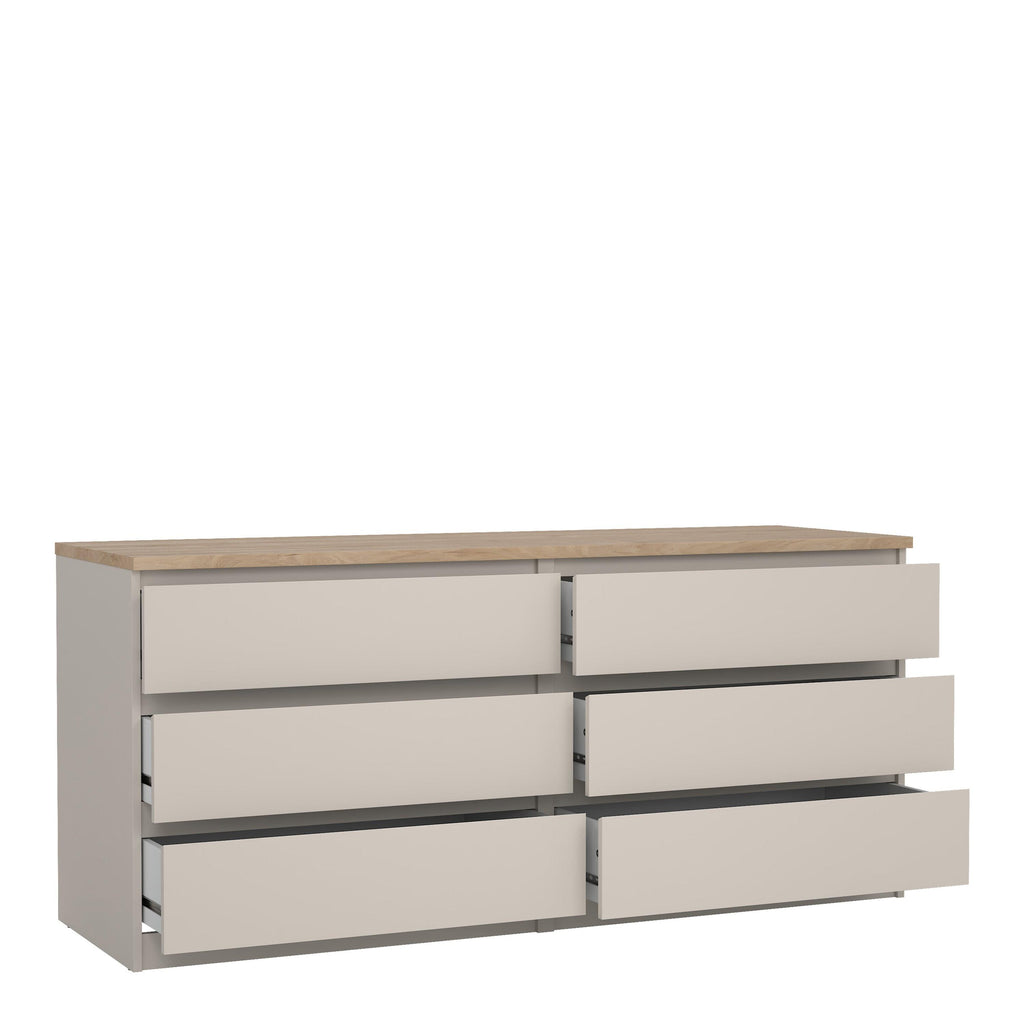 Naia Wide Chest of 6 Drawers (3+3) in Cashmere Jackson Hickory - image 4