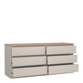 Naia Wide Chest of 6 Drawers (3+3) in Cashmere Jackson Hickory - image 4