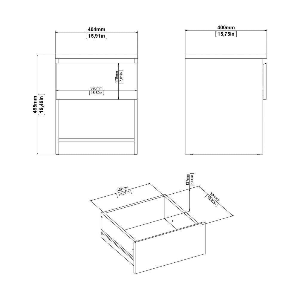 Naia Bedside 1 Drawer 1 Shelf in Cashmere Jackson Hickory - image 8