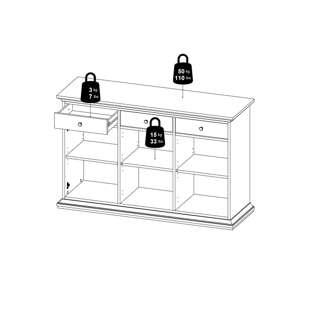 Paris Sideboard with 3 doors and 3 drawers in White - image 14