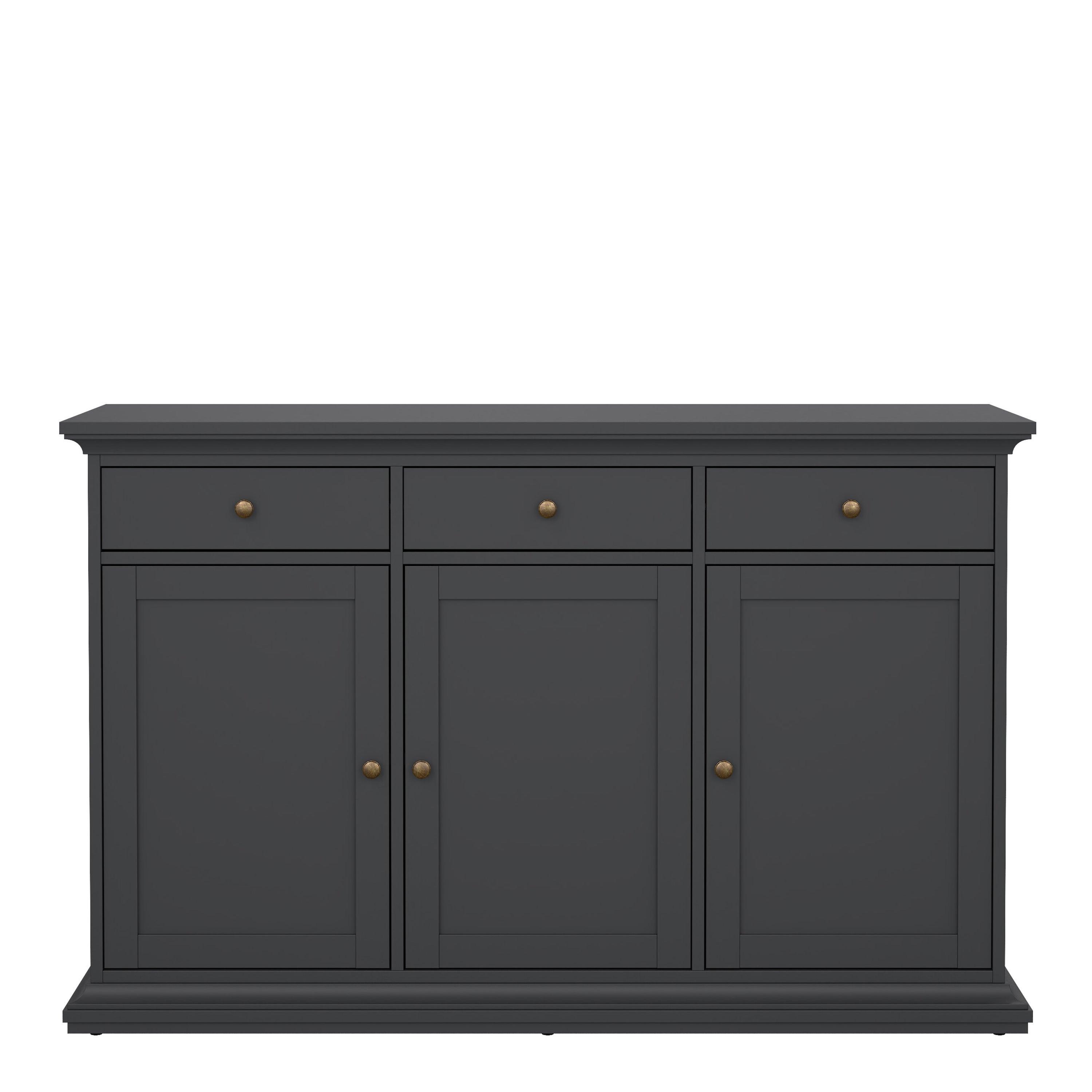 Paris Sideboard with 3 doors and 3 drawers in Matt Grey - image 2