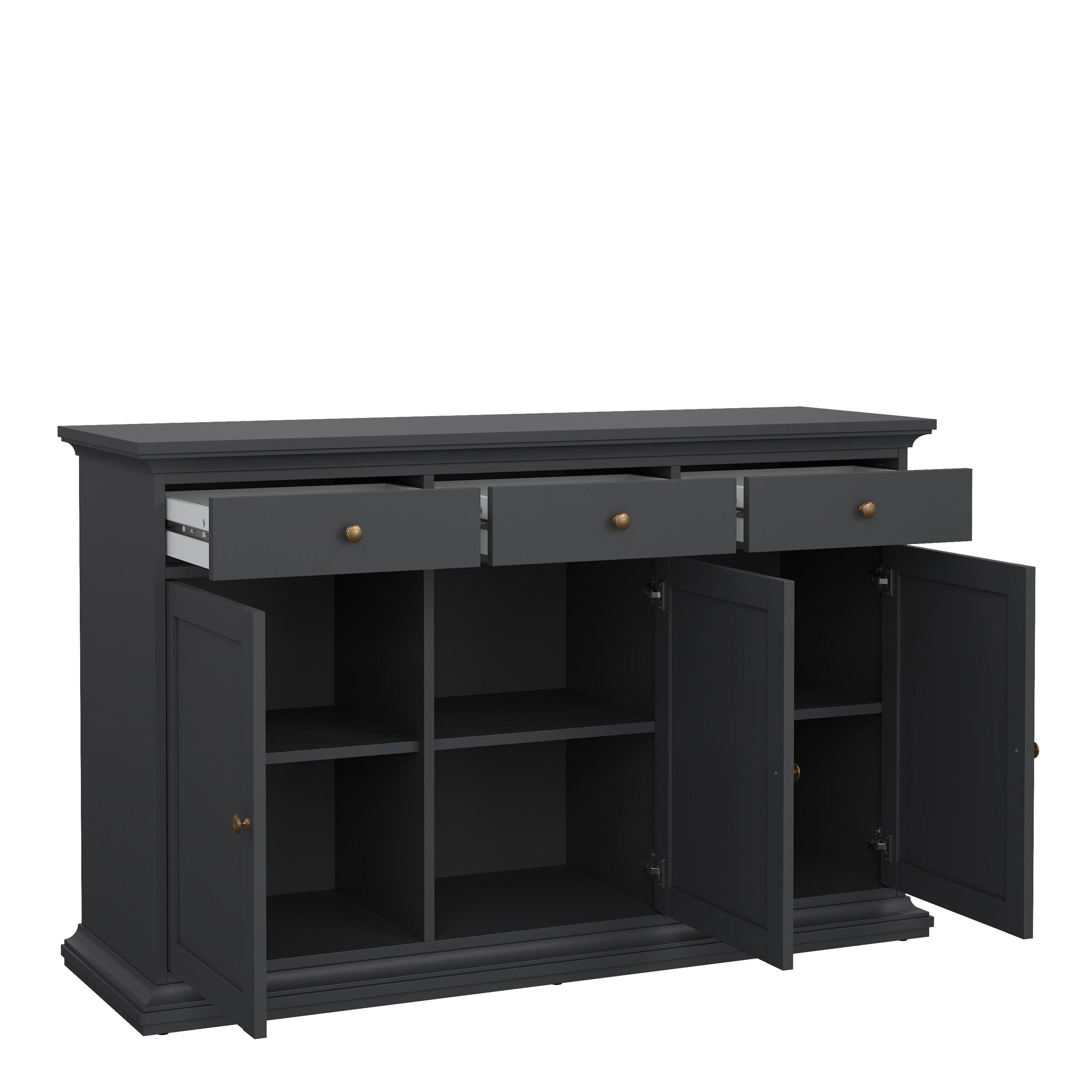 Paris Sideboard with 3 doors and 3 drawers in Matt Grey - image 5