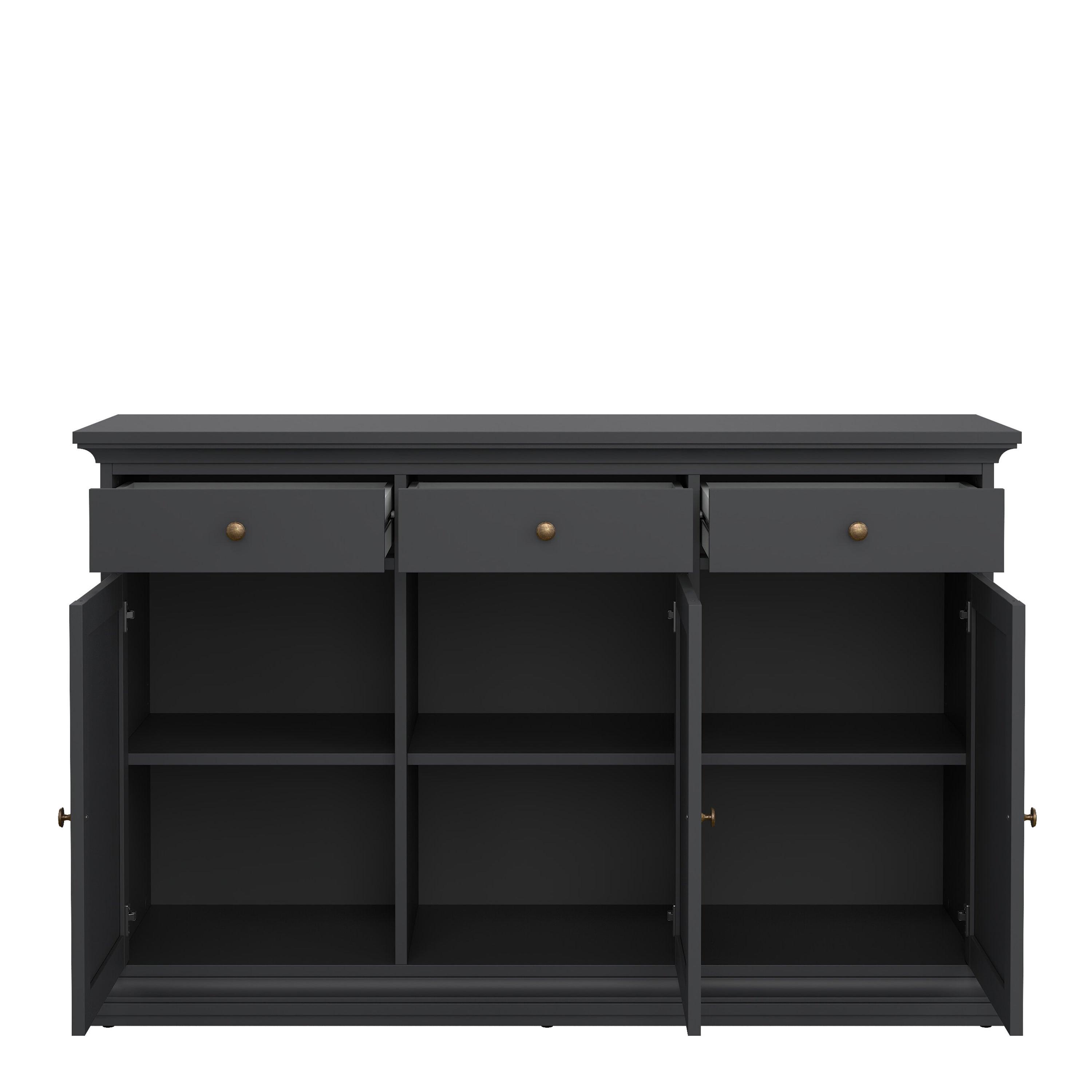 Paris Sideboard with 3 doors and 3 drawers in Matt Grey - image 6