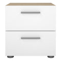 Pepe Bedside 2 Drawers in Oak with White High Gloss - image 2
