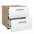 Pepe Bedside 2 Drawers in Oak with White High Gloss - image 4