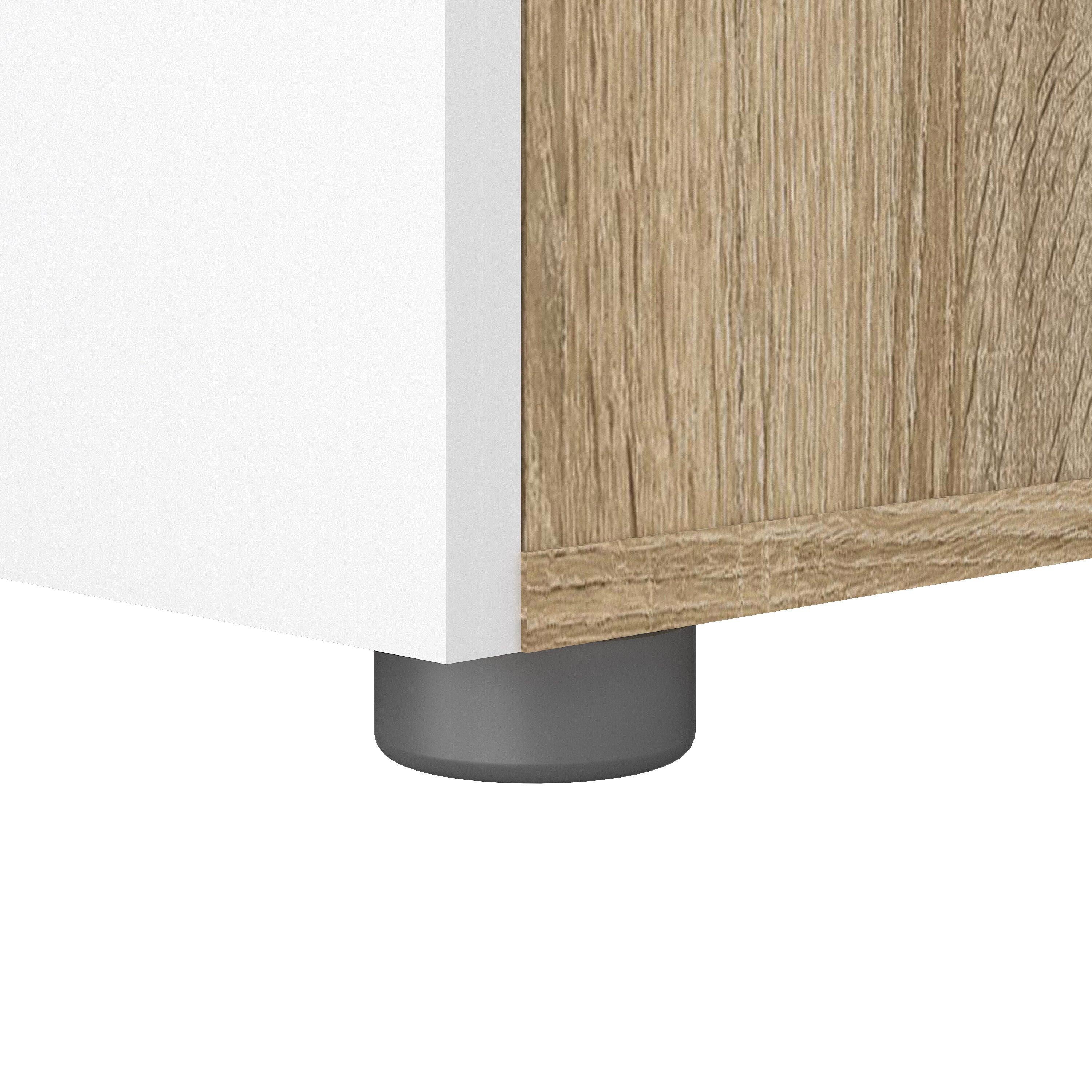 Pepe Bedside 2 Drawers in Oak with White High Gloss - image 9