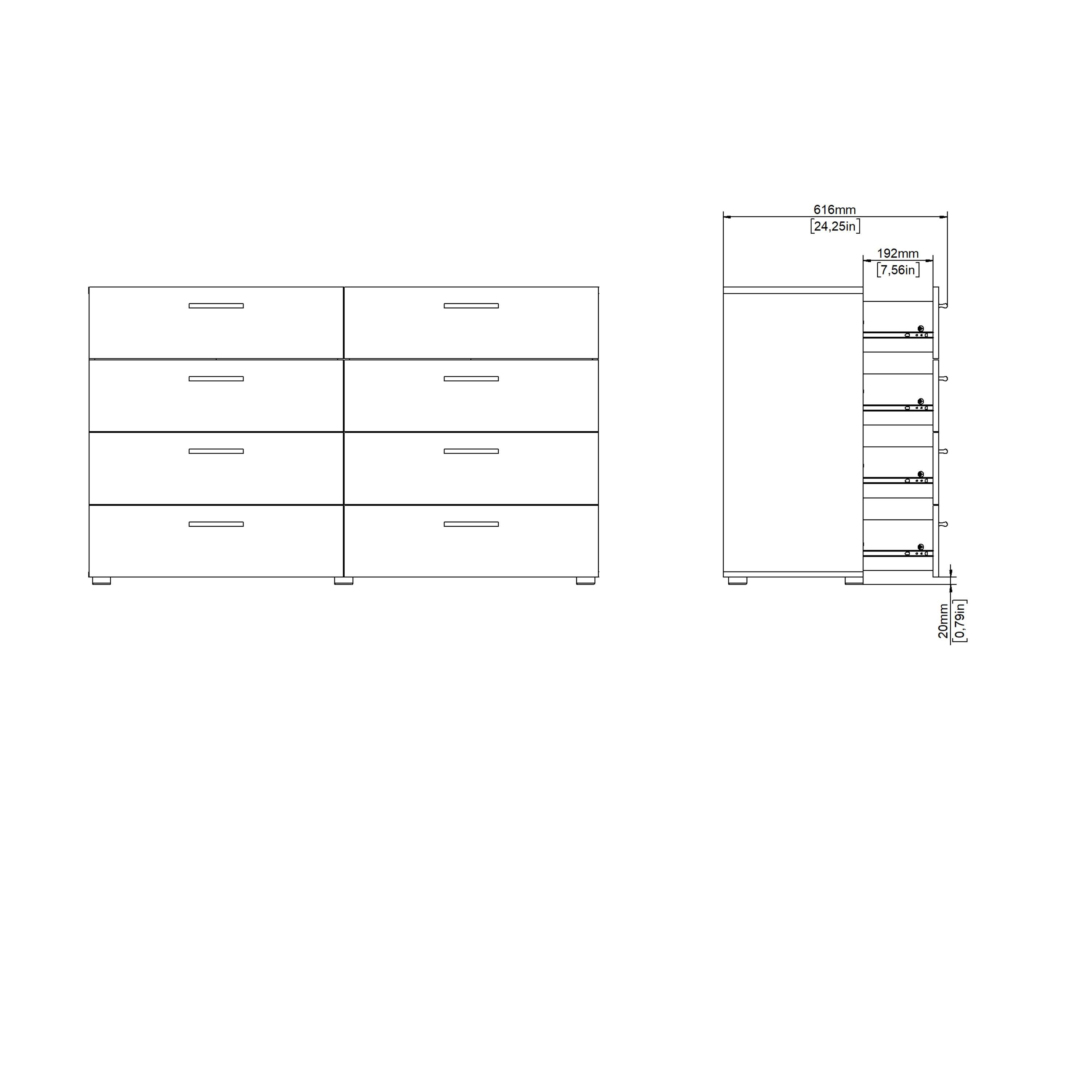 Pepe Wide Chest of 8 Drawers (4+4) in White - image 12