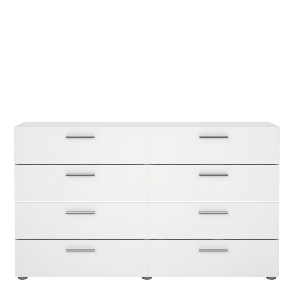 Pepe Wide Chest of 8 Drawers (4+4) in White - image 2