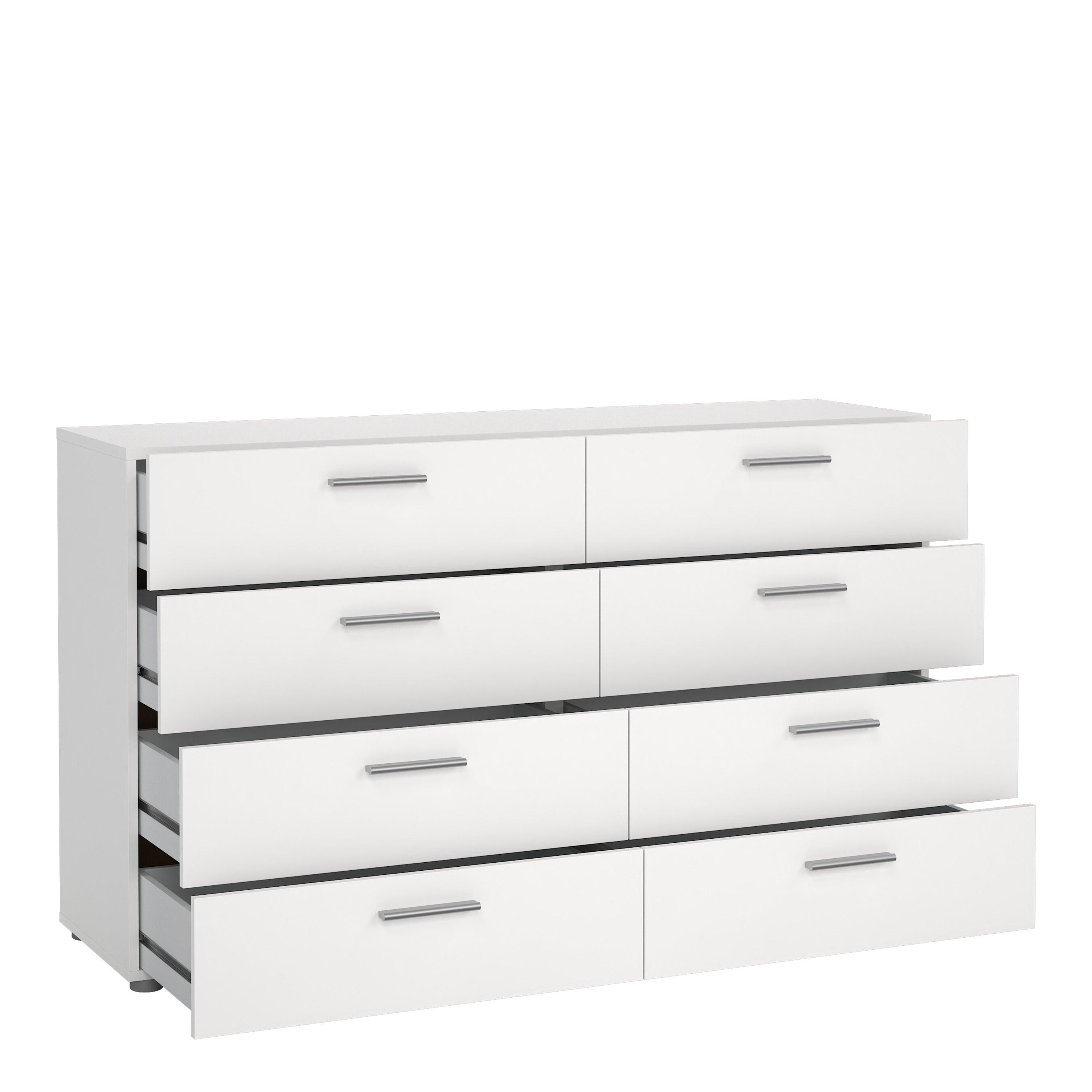 Pepe Wide Chest of 8 Drawers (4+4) in White - image 5